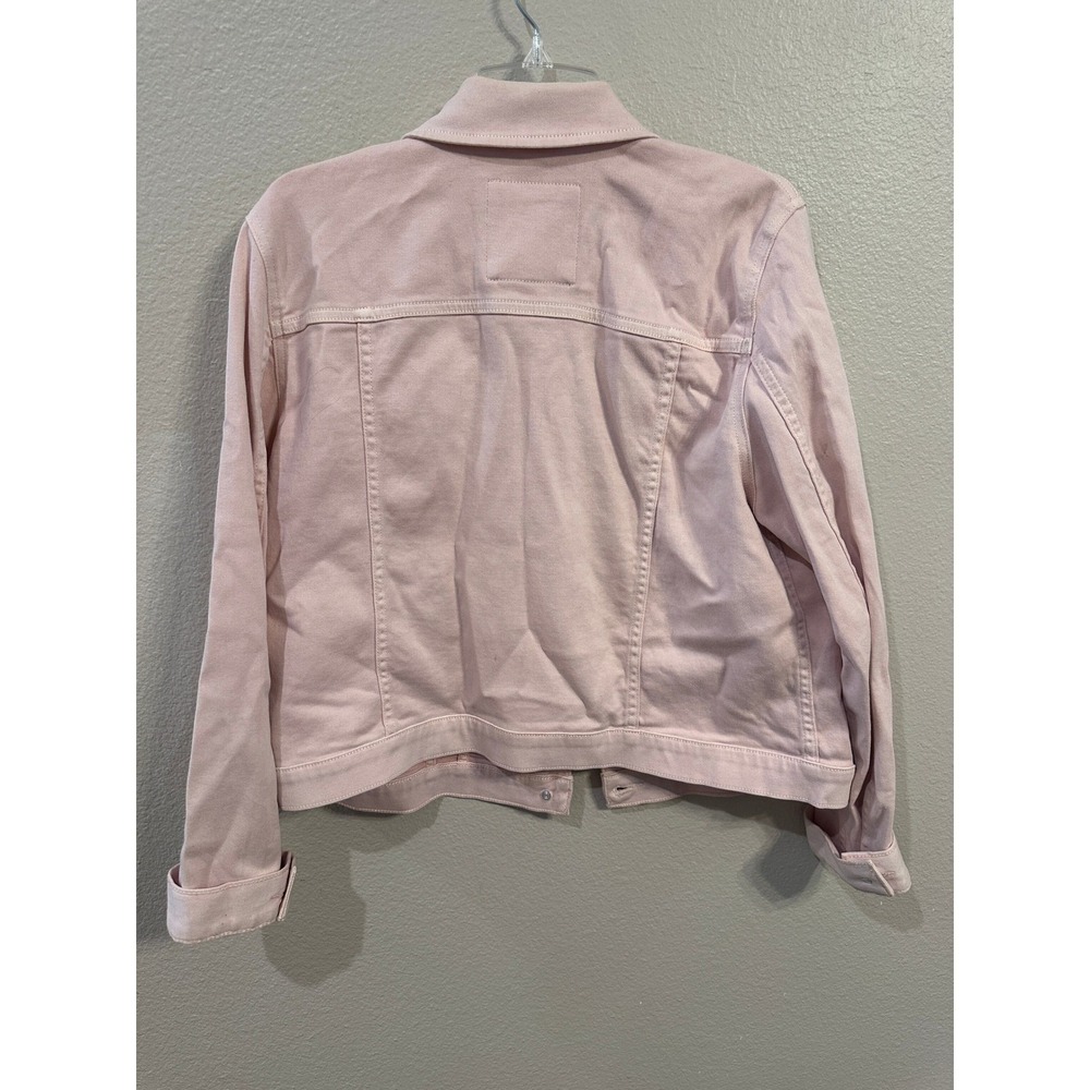 Michael Kors Pink Denim Jacket Button Front Long Sleeve Casual XL - Picture 6 of 6